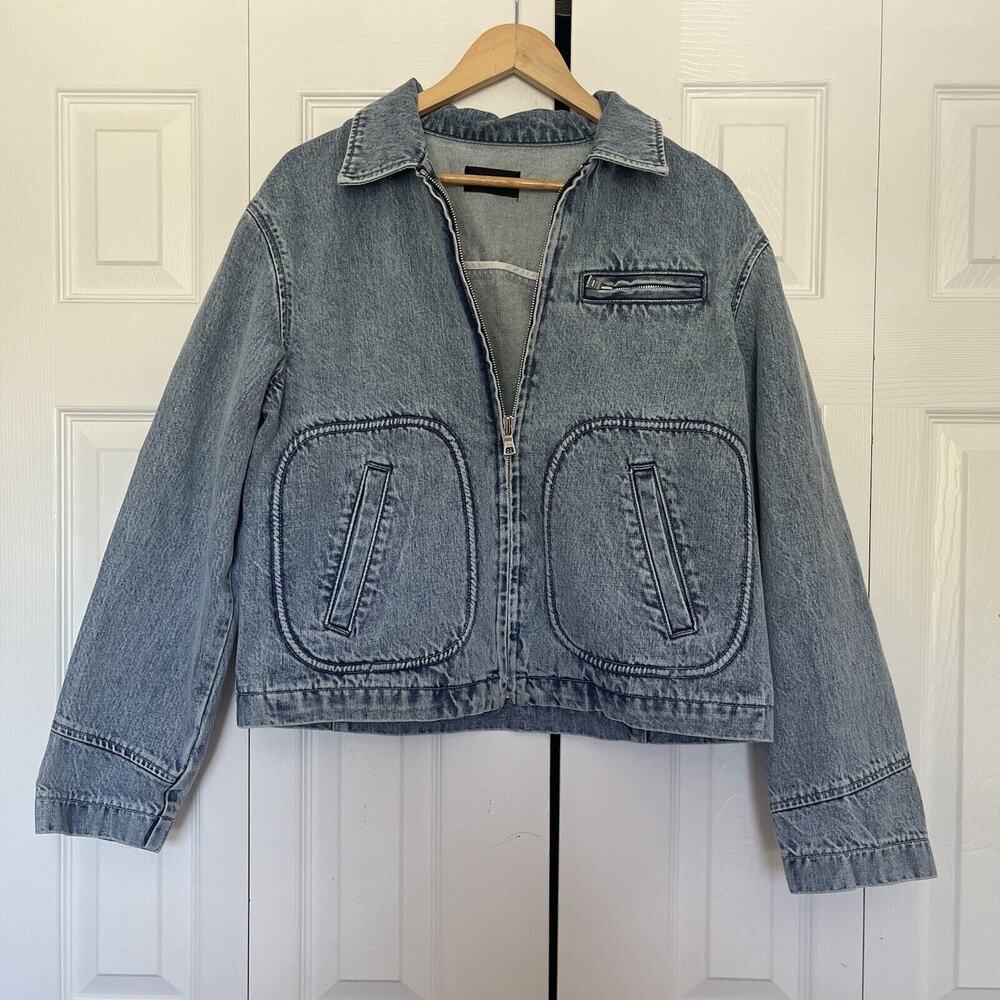 Women’s RTA Reese Denim Zip Jacket Blue Size Medium